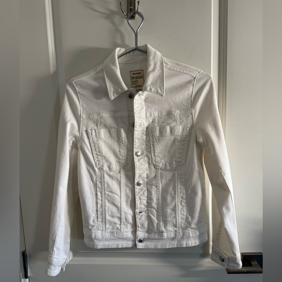 NWOT Zadig & Voltaire White Denim “Act For Love” Jacket - Size S - Picture 1 of 11
